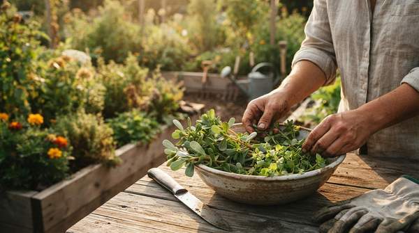 Editorial illustration for A Gardener's Guide to Safely Eating Purslane and Chickweed