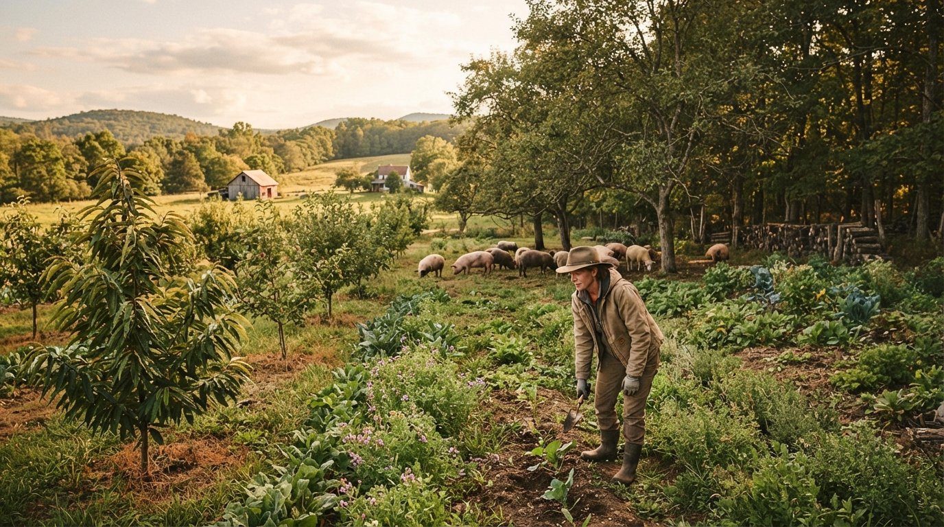 Editorial illustration for Alley Cropping, Silvopasture, or Forest Farming: Which Agroforestry System Fits Your Small Property?