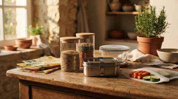 Editorial illustration for Choosing the Best Eco-Friendly Food Storage for Your Kitchen